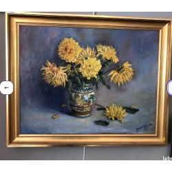 Tableau représentant un bouquet de pivoines