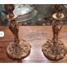 Paire de bougeoir en bronze dore style Louis XV
