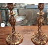 Paire de bougeoir en bronze dore style Louis XV