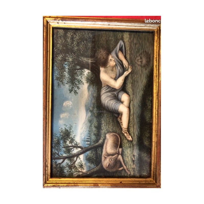 Gouache XVIIIe Narcisse