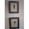 2 gravures anglaise aquarellee