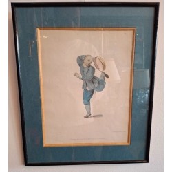 2 gravures anglaise aquarellee