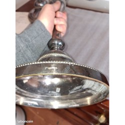 Importante Paire de flambeaux Christofle en bronze argenté