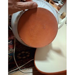 Vase en grès emaillé blanc monte en lampe