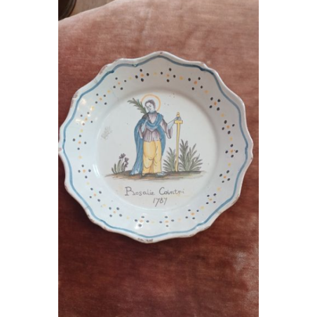 Assiette ancienne Nevers XVIIIe