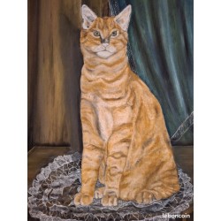 Huile sur toile chat
