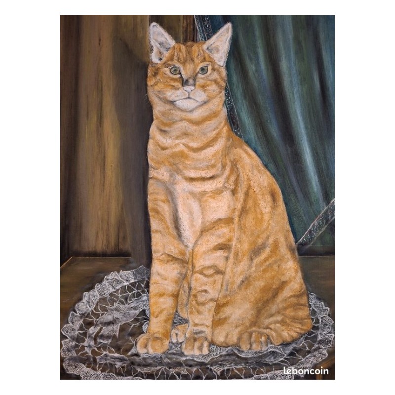 Huile sur toile chat