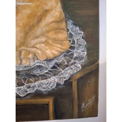 Huile sur toile chat